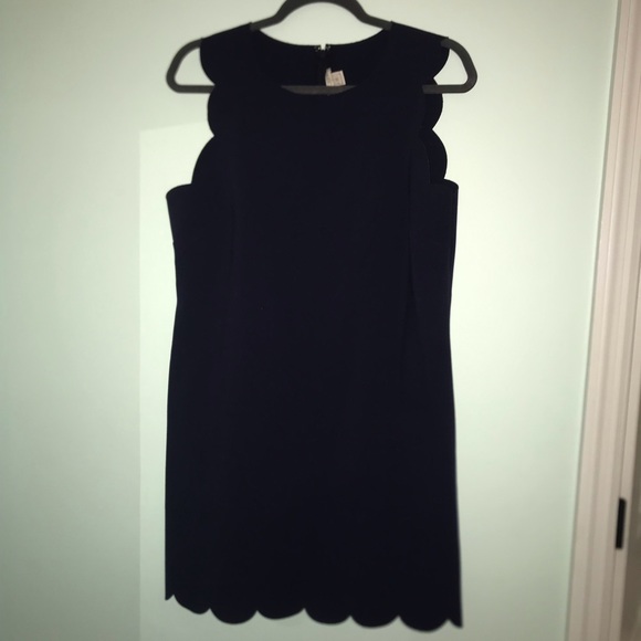 J. Crew Dresses & Skirts - J. Crew Navy Scalloped Shift Dress Size 12